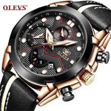 OLEVS 9903 Military Watches Men Big Dial Watches Leather Waterproof Sport Male Watch Fashion Leather Man Watch Relogio Masculino